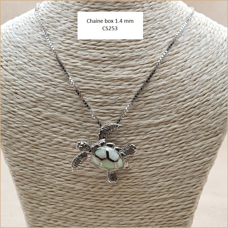 Pendentif tortue opaline blanche "POT37.W"