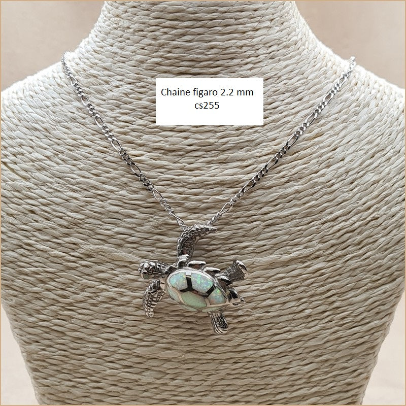 Pendentif tortue opaline blanche "POT37.W"