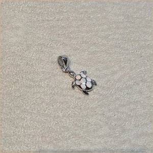 Pendentif tortue opaline blanche "POT39.W"