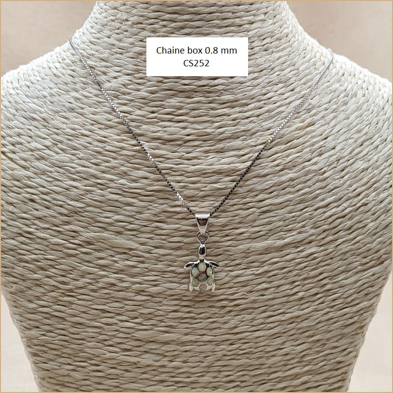 Pendentif tortue opaline blanche "POT39.W"