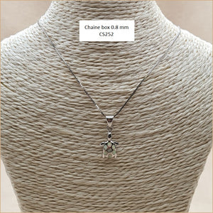 Pendentif tortue opaline blanche "POT39.W"