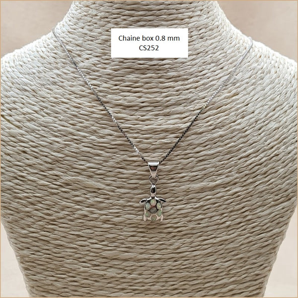 Pendentif tortue opaline blanche "POT39.W"