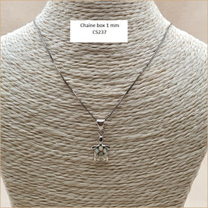 Pendentif tortue opaline blanche "POT39.W"