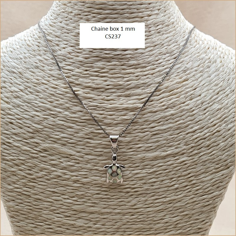 Pendentif tortue opaline blanche "POT39.W"