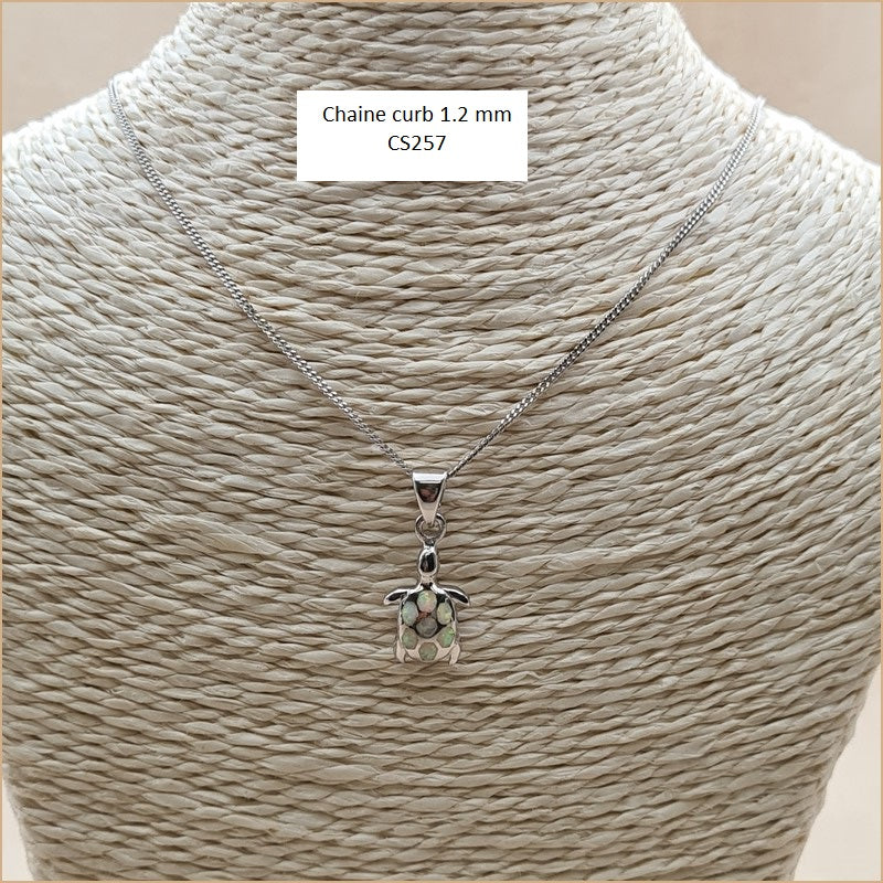 Pendentif tortue opaline blanche "POT39.W"