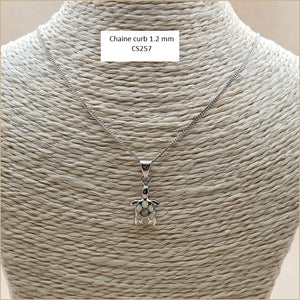 Pendentif tortue opaline blanche "POT39.W"