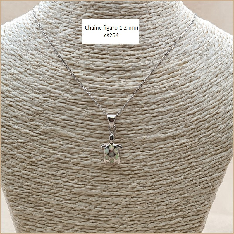 Pendentif tortue opaline blanche "POT39.W"