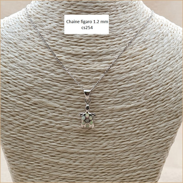 Pendentif tortue opaline blanche "POT39.W"