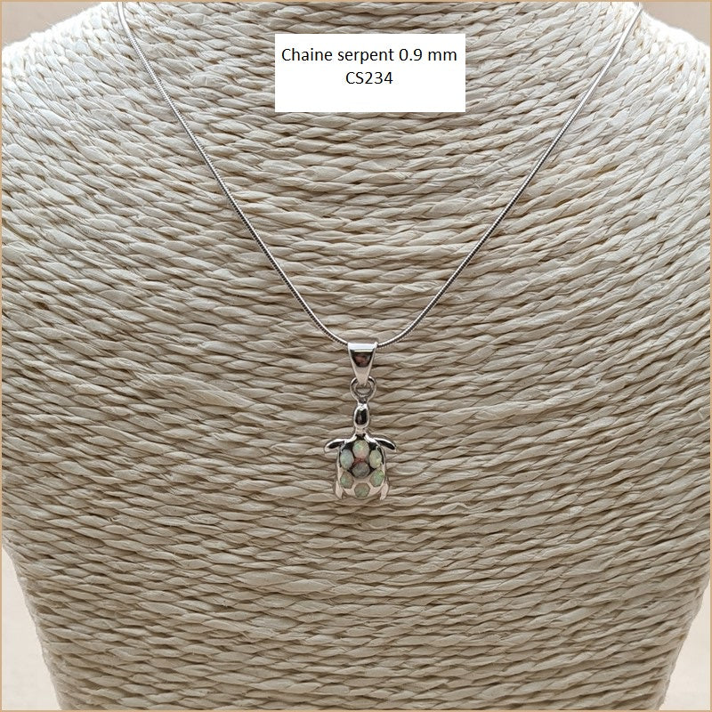 Pendentif tortue opaline blanche "POT39.W"