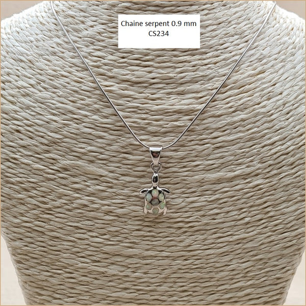 Pendentif tortue opaline blanche "POT39.W"