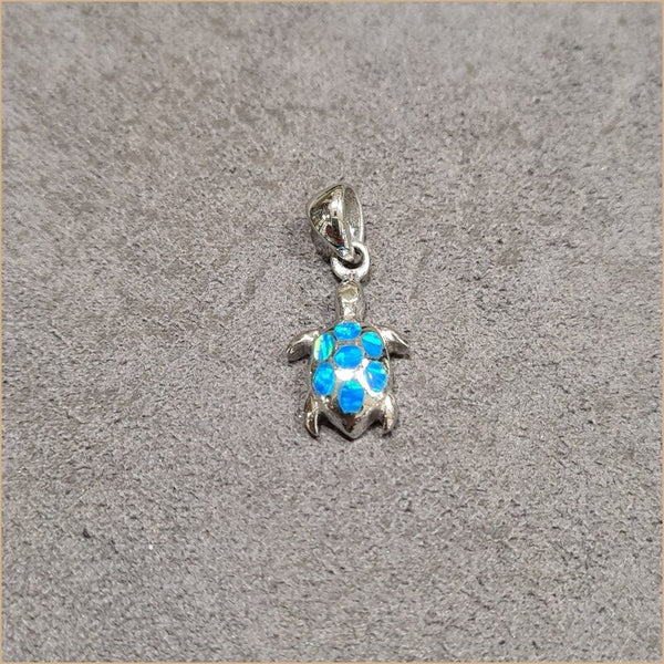 Pendentif tortue opaline bleu "POT39.B"