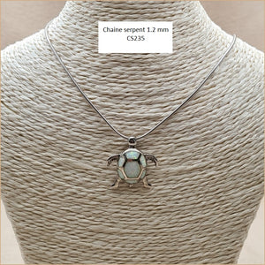 Pendentif tortue opaline blanche "POT40.W"