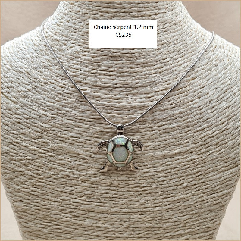 Pendentif tortue opaline blanche "POT40.W"