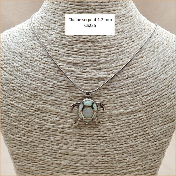 Pendentif tortue opaline blanche "POT40.W"