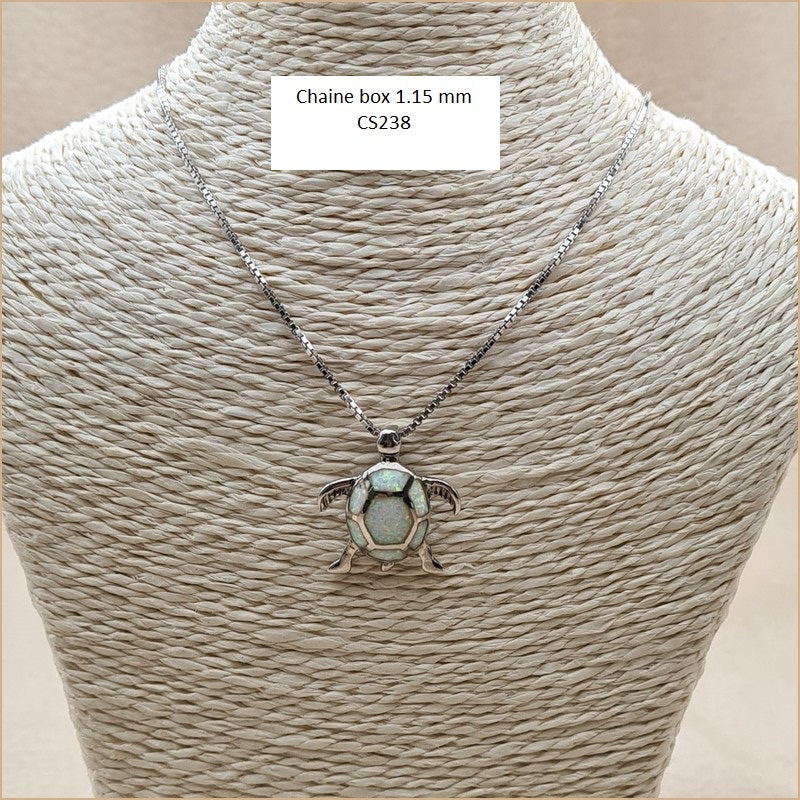 Pendentif tortue opaline blanche "POT40.W"