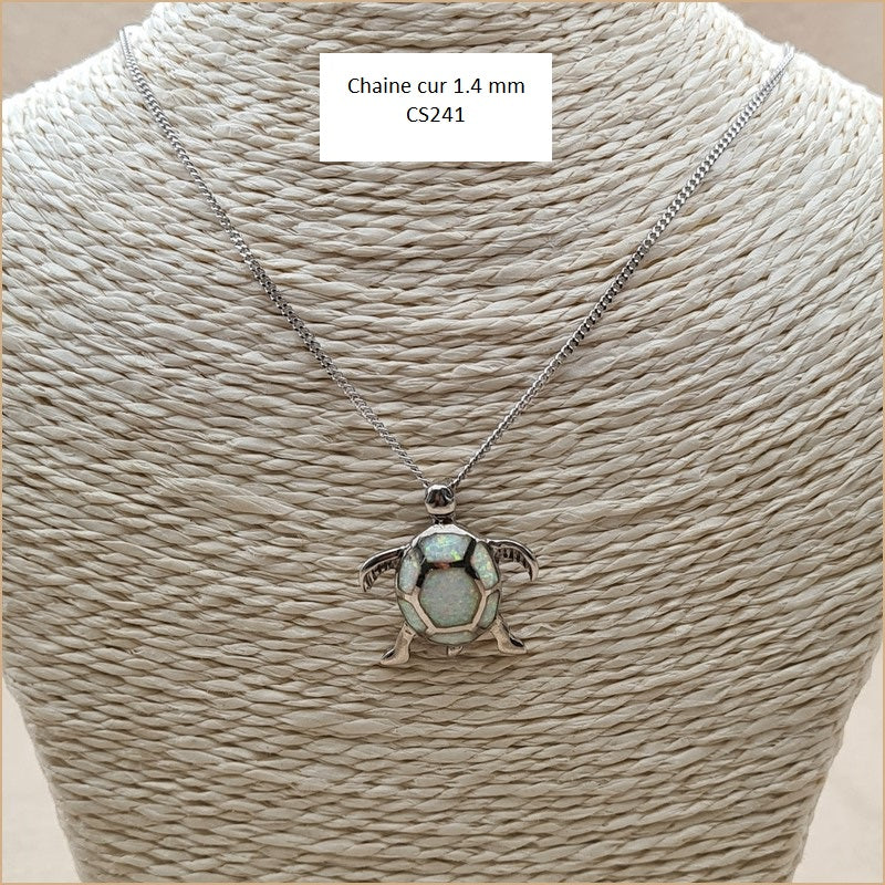 Pendentif tortue opaline blanche "POT40.W"