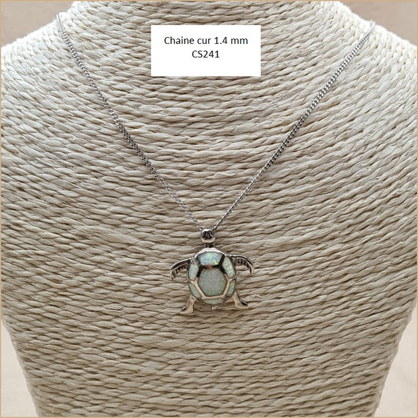 Pendentif tortue opaline blanche "POT40.W"