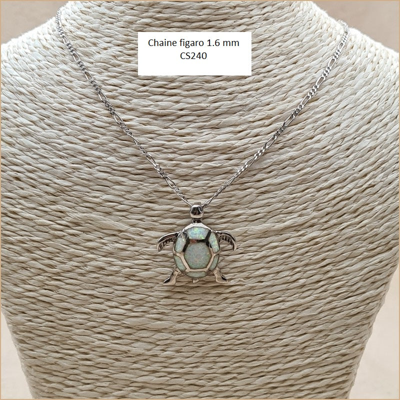 Pendentif tortue opaline blanche "POT40.W"