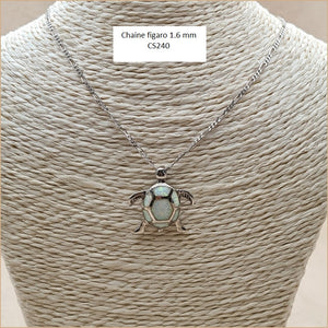 Pendentif tortue opaline blanche "POT40.W"