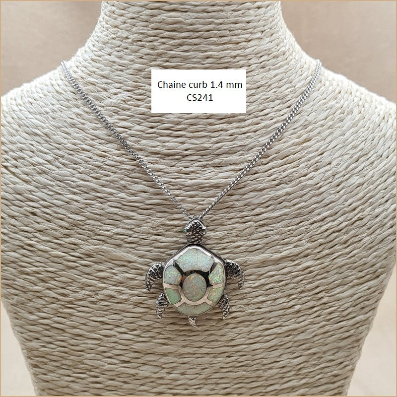 Pendentif tortue opaline blanche "POT41.W"