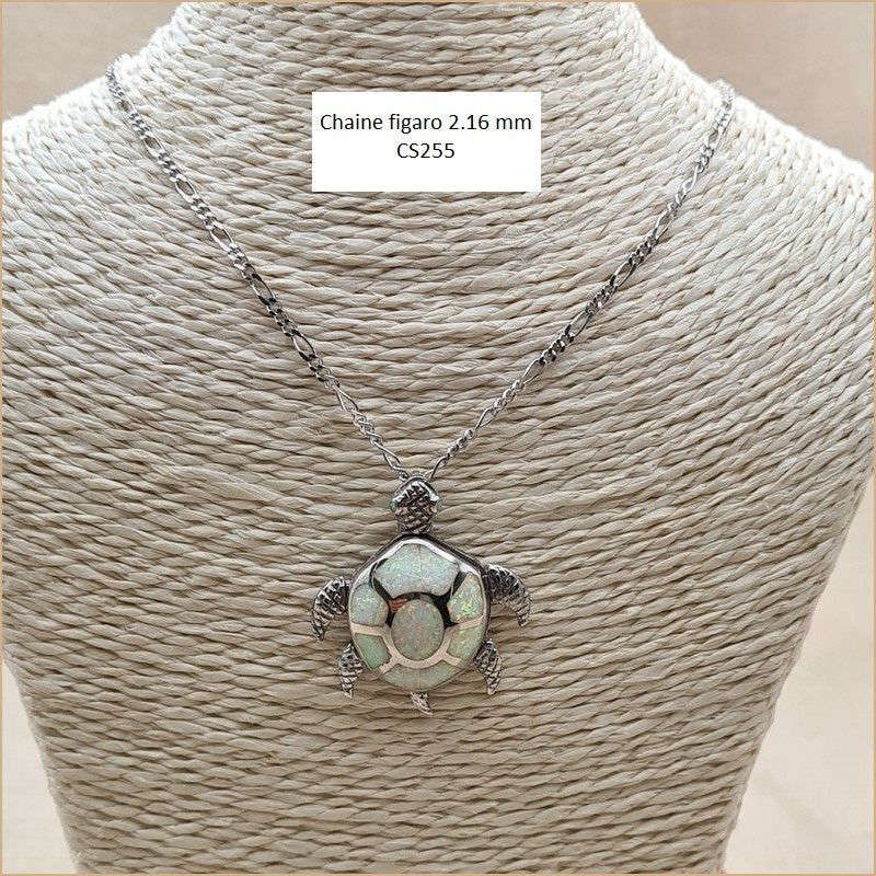 Pendentif tortue opaline blanche "POT41.W"