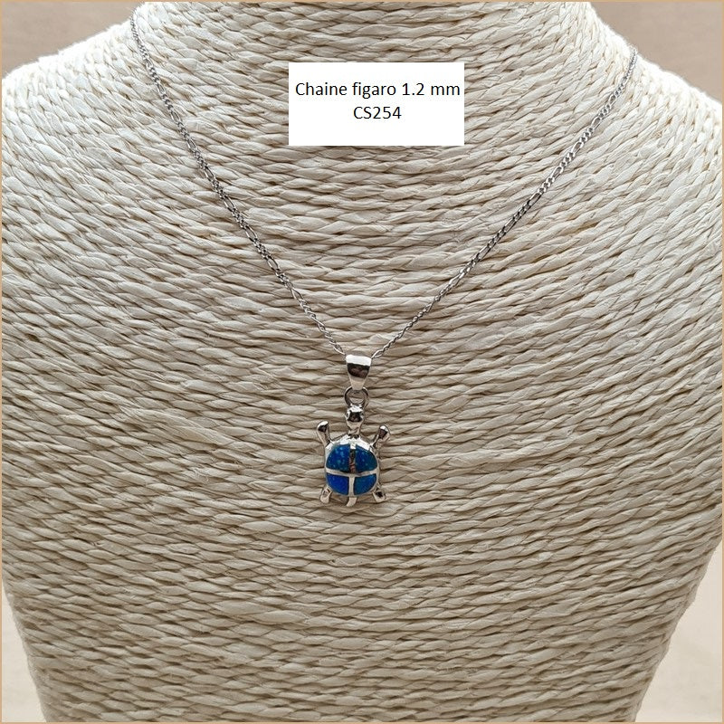 Pendentif tortue opaline bleue "POT42.B"