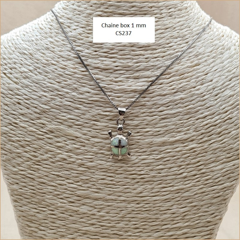 Pendentif tortue opaline blanche "POT42.W"