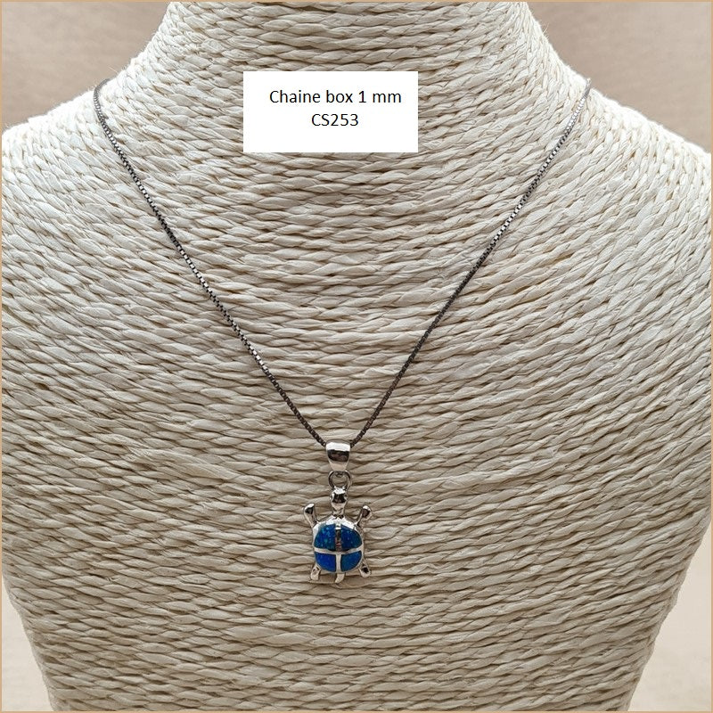 Pendentif tortue opaline bleue "POT42.B"
