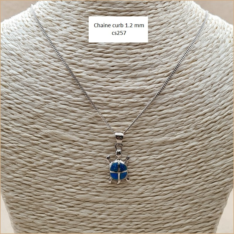 Pendentif tortue opaline bleue "POT42.B"