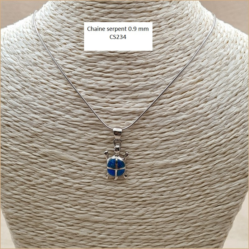 Pendentif tortue opaline bleue "POT42.B"