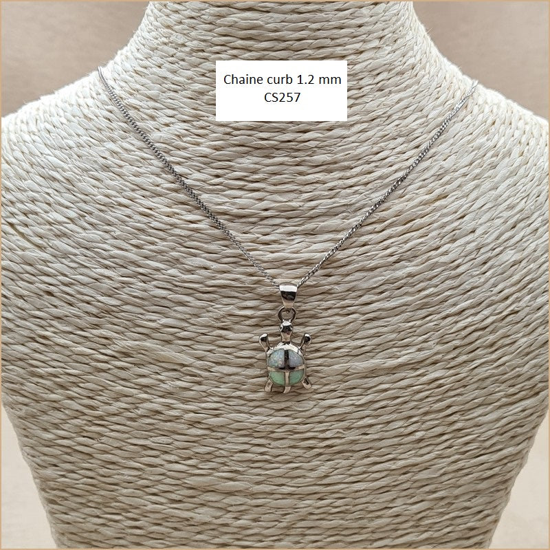Pendentif tortue opaline blanche "POT42.W"