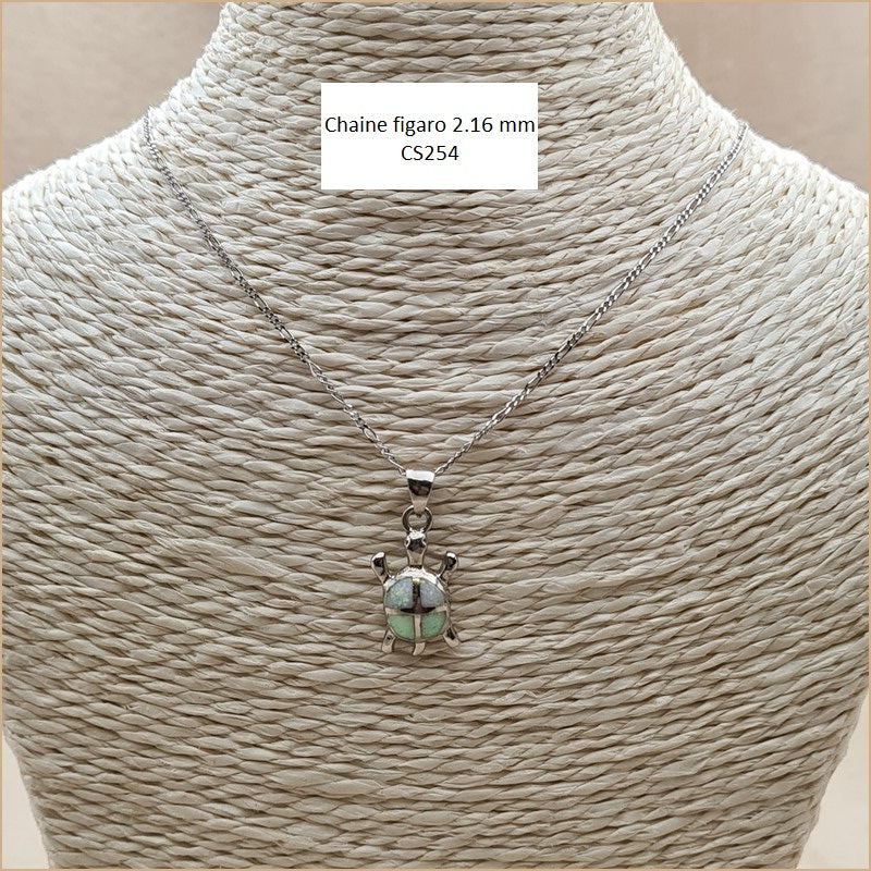 Pendentif tortue opaline blanche "POT42.W"