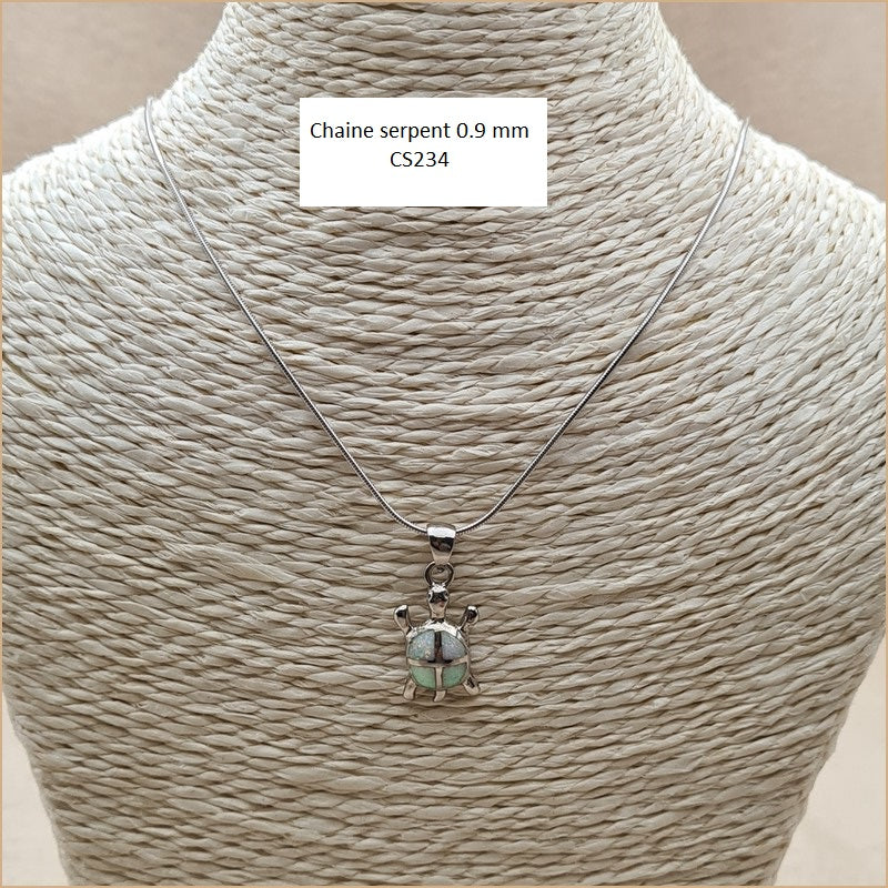 Pendentif tortue opaline blanche "POT42.W"