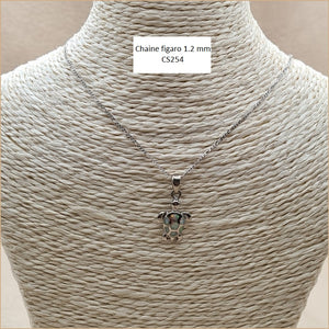 Pendentif tortue opaline blanche "POT44.W"