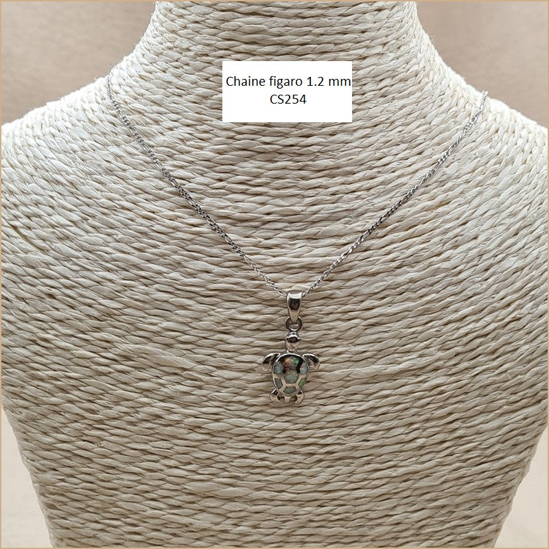 Pendentif tortue opaline blanche "POT44.W"