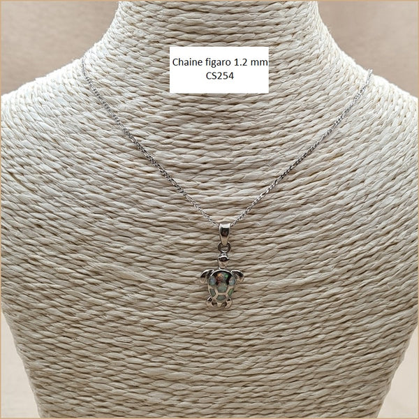 Pendentif tortue opaline blanche "POT44.W"