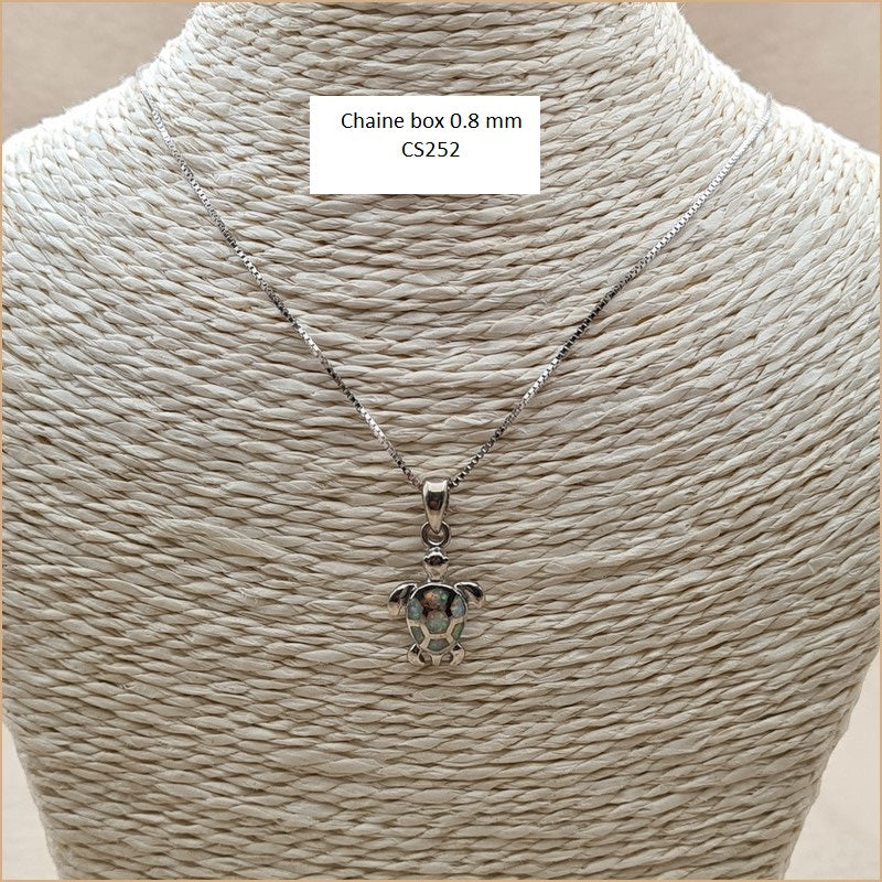 Pendentif tortue opaline blanche "POT44.W"