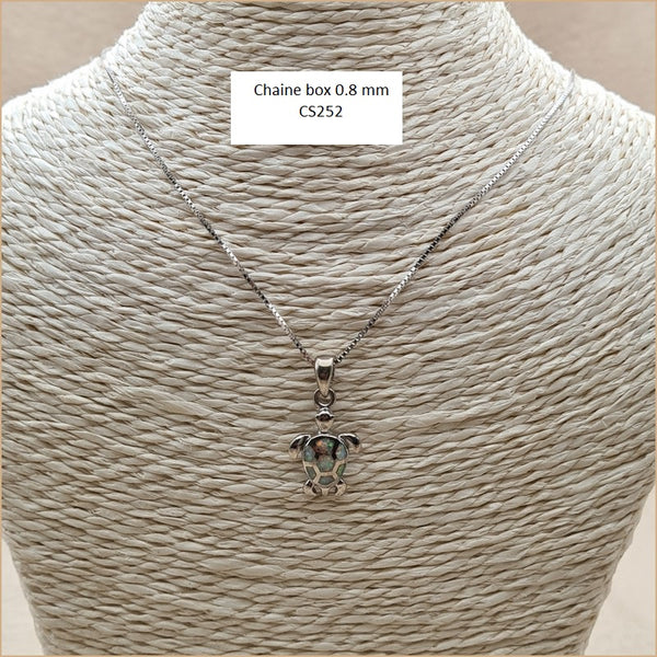 Pendentif tortue opaline blanche "POT44.W"