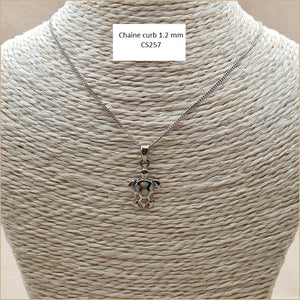 Pendentif tortue opaline blanche "POT44.W"