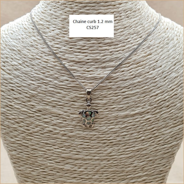 Pendentif tortue opaline blanche "POT44.W"