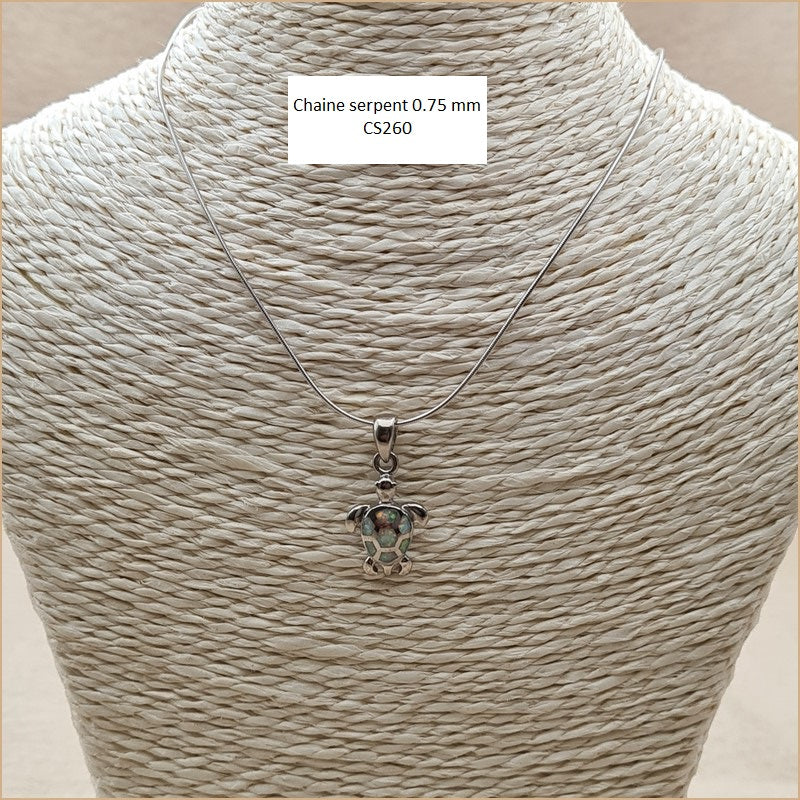 Pendentif tortue opaline blanche "POT44.W"