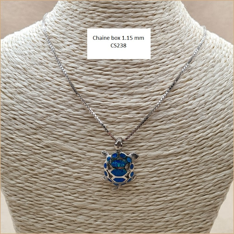 Pendentif tortue opaline bleue "POT45.B"