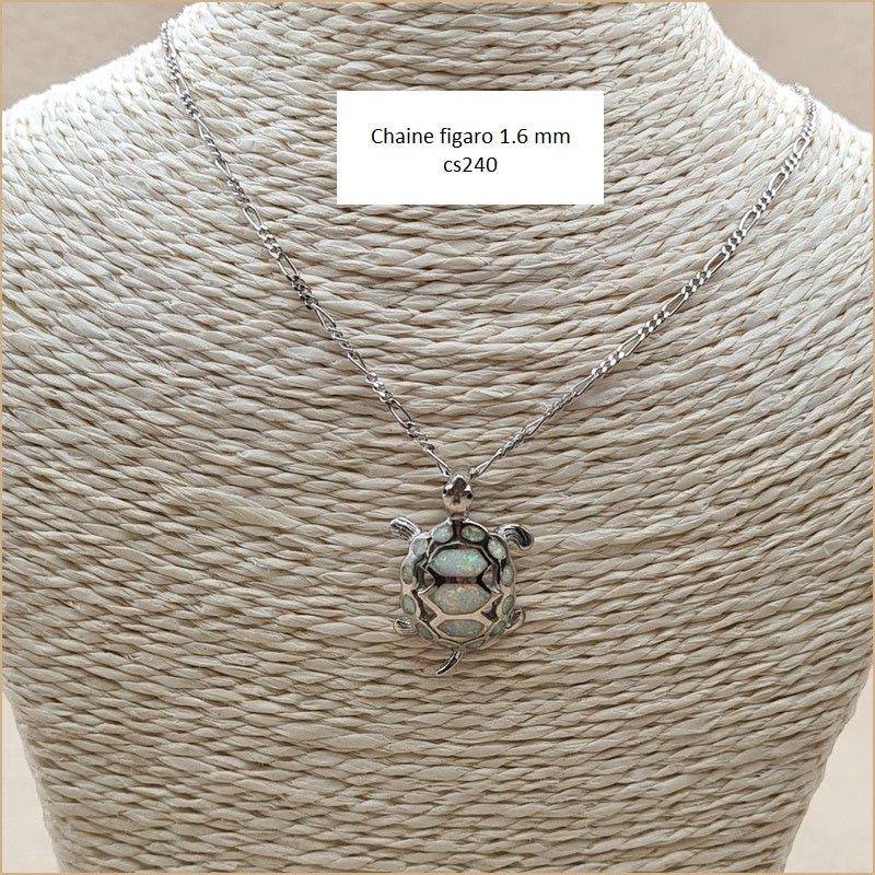 Pendentif tortue opaline blanche "POT45.W"
