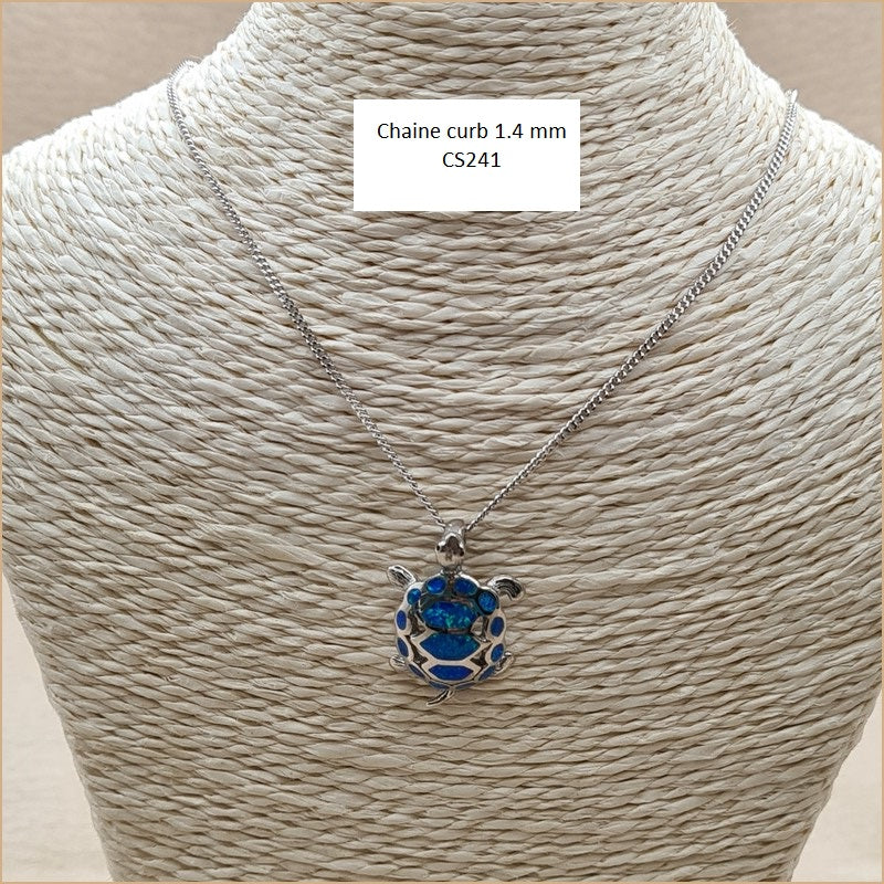 Pendentif tortue opaline bleue "POT45.B"