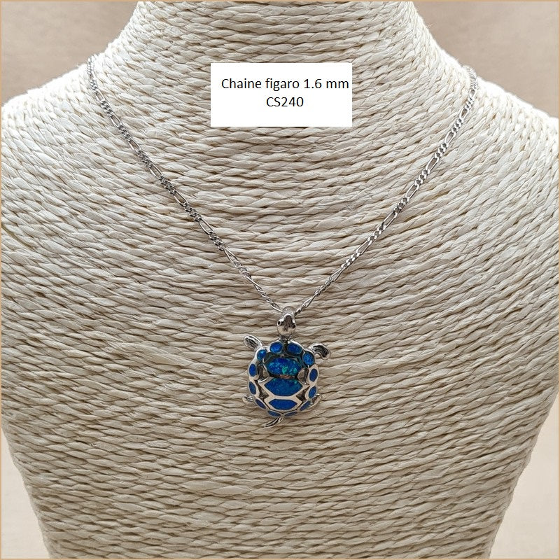 Pendentif tortue opaline bleue "POT45.B"