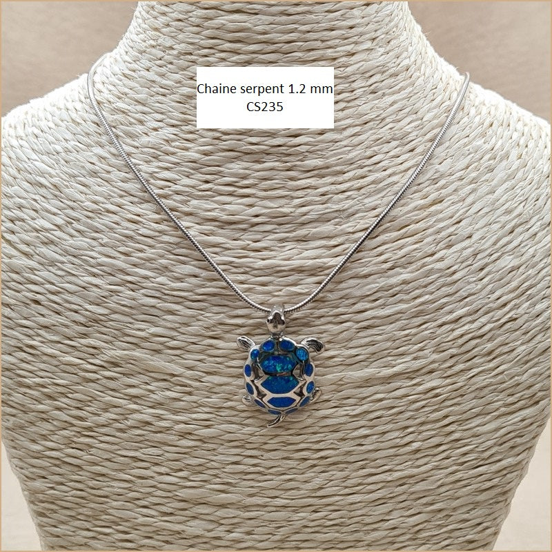 Pendentif tortue opaline bleue "POT45.B"