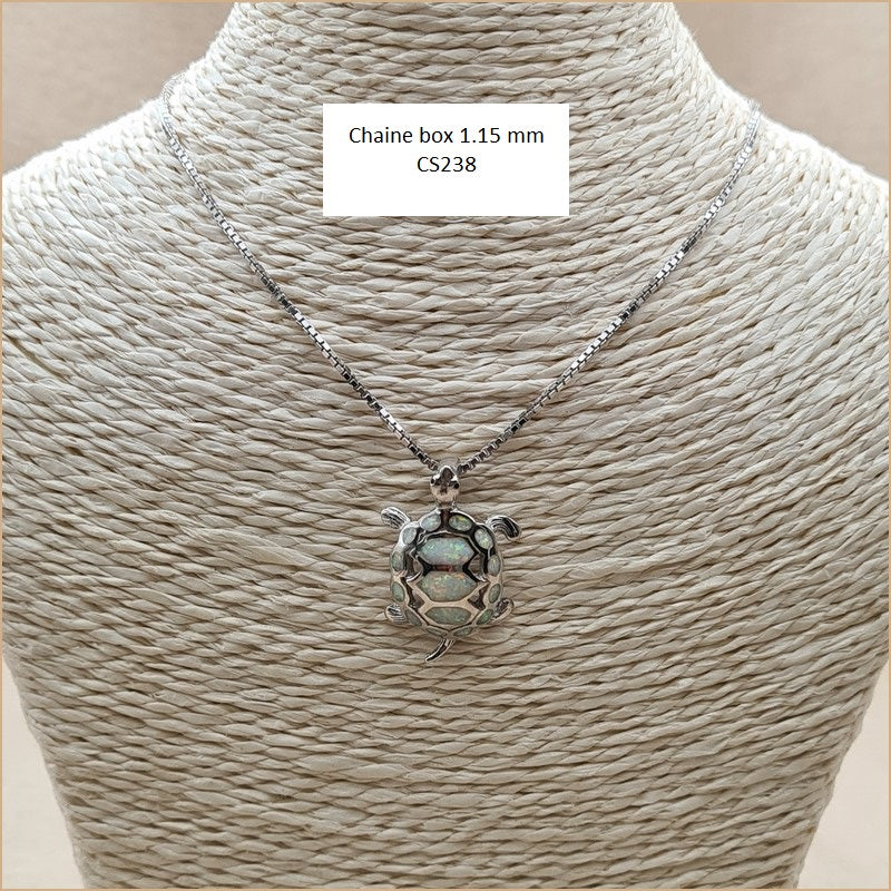 Pendentif tortue opaline blanche "POT45.W"