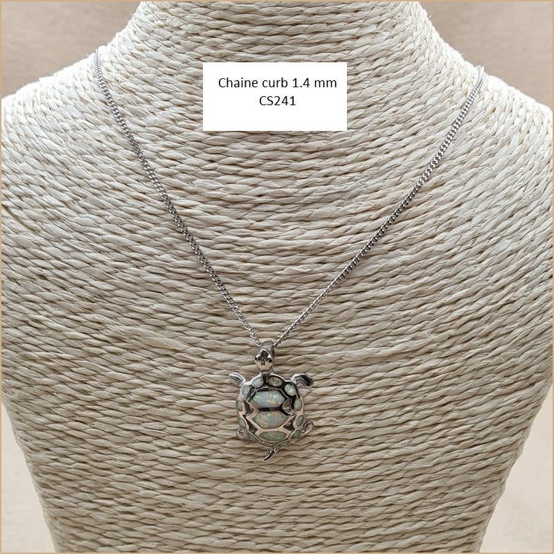 Pendentif tortue opaline blanche "POT45.W"