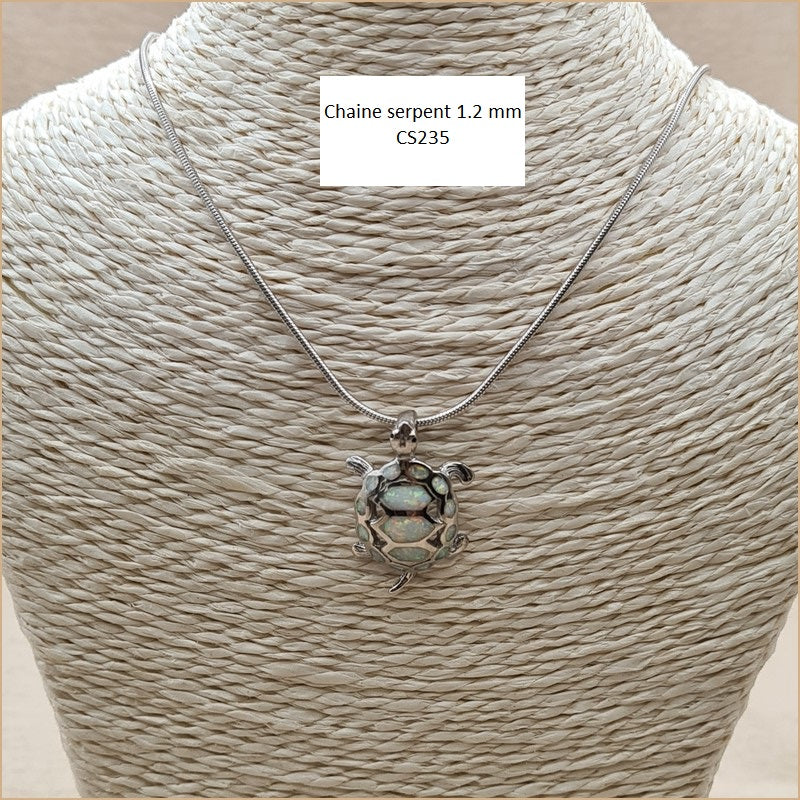 Pendentif tortue opaline blanche "POT45.W"