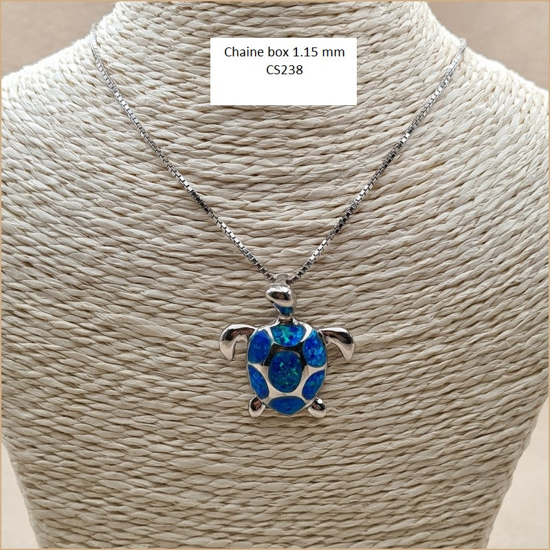 Pendentif tortue opaline bleue "POT46.B"
